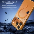 thumbnail image 4 of Entronix Bundle Compatible with iPhone 17 Pro — Magnetic Dual-Layer Phone Case & 2 Clear Screen Protector, Anti-Drop 9H Easy Install, Orange, 4 of 8