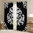 thumbnail image 2 of Homewish Damask Print Blackout Curtains Set of 2 (52x84 Each),Retro Victorian Flower Window Curtains,Black White Curtains and Drapes For Men Women,Super Cozy Room Decor, 2 of 6