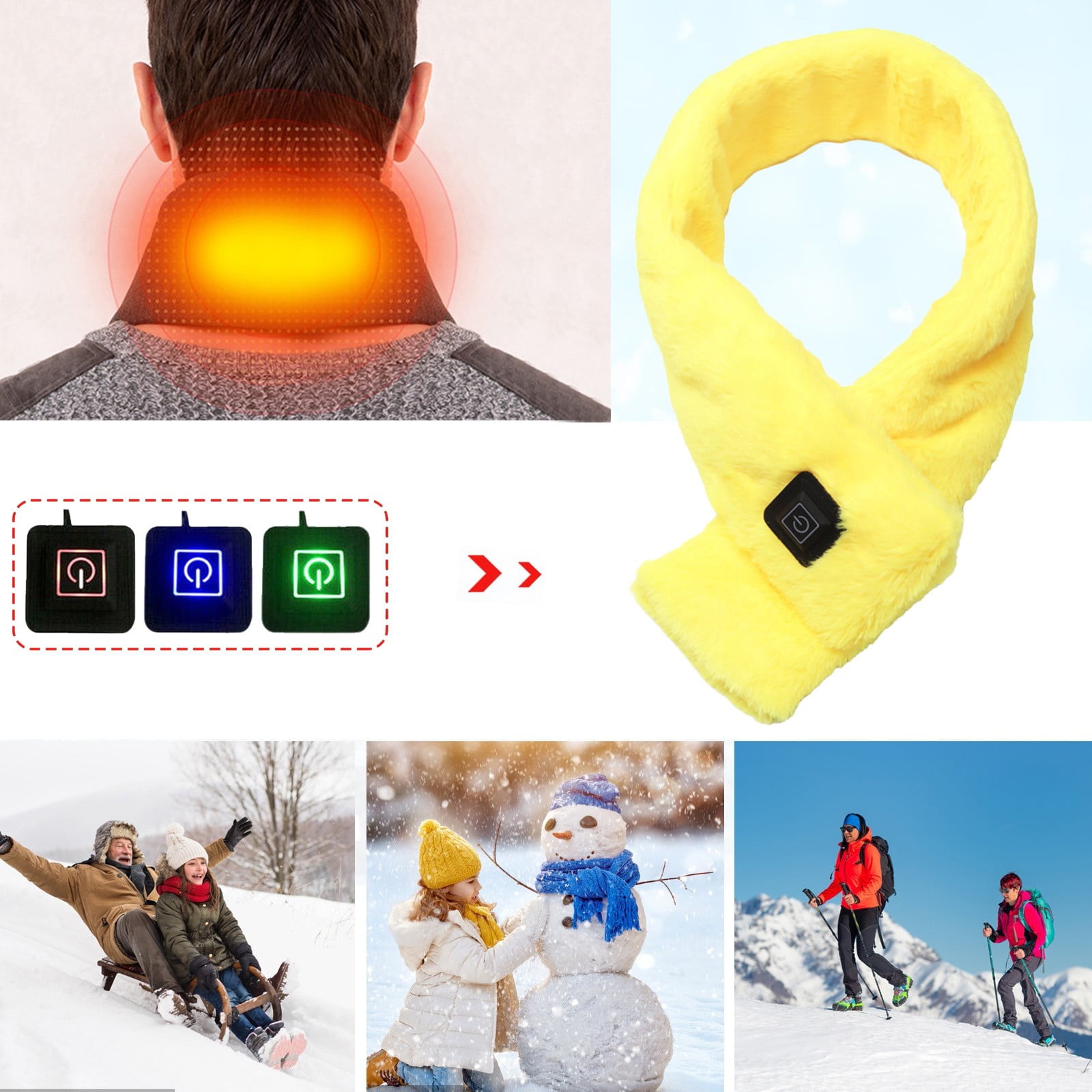 USB Heated Scarf Winter Heating Scarf USB Plugging In Electric Heating