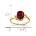 thumbnail image 2 of Primal Gold 14 Karat Yellow Gold 8x6mm Oval Lab Created Ruby and AA Diamond Ring, 2 of 3