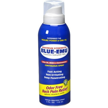 Blue-Emu Continuous Pain Relief Spray, 4 oz (Pack of