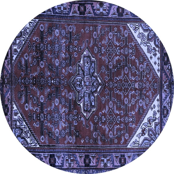Ahgly Company Indoor Round Persian Blue Traditional Area Rugs, 4' Round