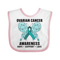 Inktastic Ovarian Cancer Awareness Hope Support and Love Boys or Girls Baby Bib