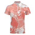 thumbnail image 4 of Marble Texture Men Zipper T-shirt Summer Casual Short Sleeve T-shirt Top, 4 of 7