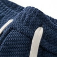 thumbnail image 5 of Miluxas Men's knitted and plush long pants, twill loose straight tube versatile casual pants with plush insulation, solid color men's long pants Navy, 5 of 9