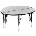 thumbnail image 2 of Flash Furniture 2 Piece 47.5" Circle Wave Collaborative Grey Thermal Laminate Activity Table Set - Height Adjustable Short Legs, 2 of 11