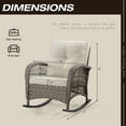 thumbnail image 4 of MeetLeisure Patio Wicker Outdoor Lounge Rocking Chair with Cushion(Set of 2), Beige, 4 of 8
