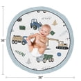 thumbnail image 4 of Sweet Jojo Designs Construction Truck Boy Baby Playmat Tummy Time - Alfombra de juegos para bebés, color gris, amarillo, negro, azul y verde, 4 of 4