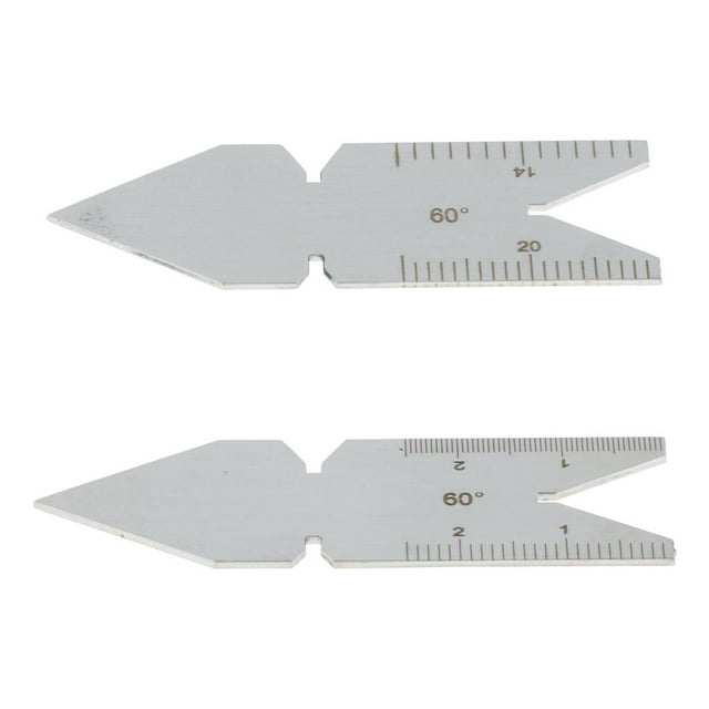 de 2 Medidores de Pescado Centrales de material acero Inoxidable en Pulgadas / Mm Métrico, ángulo de 60 Grados, Templado con Un Acabado de Cromo Satinado shamjiam 60 grados Centro de medidores