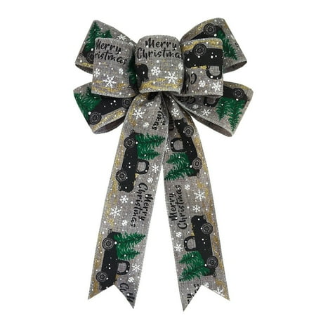 

Christmas Decoration Supplies Hemp Color Retro English Ribbon Bow-knot Pendant