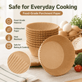thumbnail image 2 of 50/100/200PCS 6.3 inch Round Air Fryer Liners Disposable, Non-Stick Oil-Proof Waterproof Parchment Paper for Air Fryer, Oven, Microwave, Baking, Roasting, Cooking, Reheating Kitchen Cookware Supplies, 2 of 10