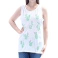 thumbnail image 3 of JUNK FOOD Womens White Cactus Sleeveless Jewel Neck Top Size: M, 3 of 4