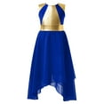 thumbnail image 1 of TiaoBug Robe de Danse Color Block pour Filles Enfants Robe d'Église Tunique Lituricale Métallique Sans Manches Robe de Culte Bleu Royal 16, 1 of 5