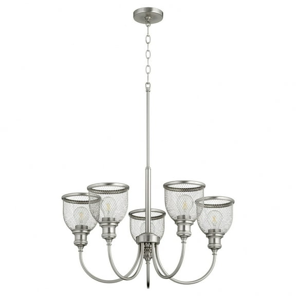 6212-5-65-Quorum Lighting-Omni - 5 Light Convertible Chandelier in Transitional style - 26 inches wide by 17.5 inches high-Satin Nickel Finish