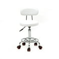 thumbnail image 1 of GoDecor Tabouret Pivotant Hydraulique Réglable Salon de Beauté Chaise à Rayures Blanches & Dossier, 1 of 6