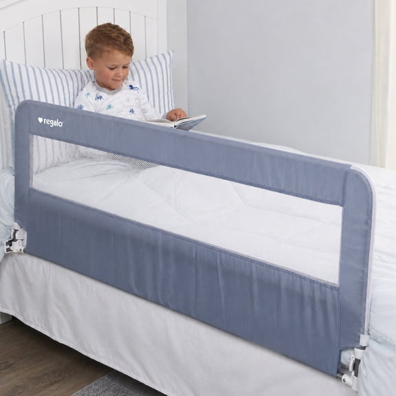 Regalo Extra Long Hideaway Metal Bedrail, Gray Baby/Toddler Safety Bed Rail