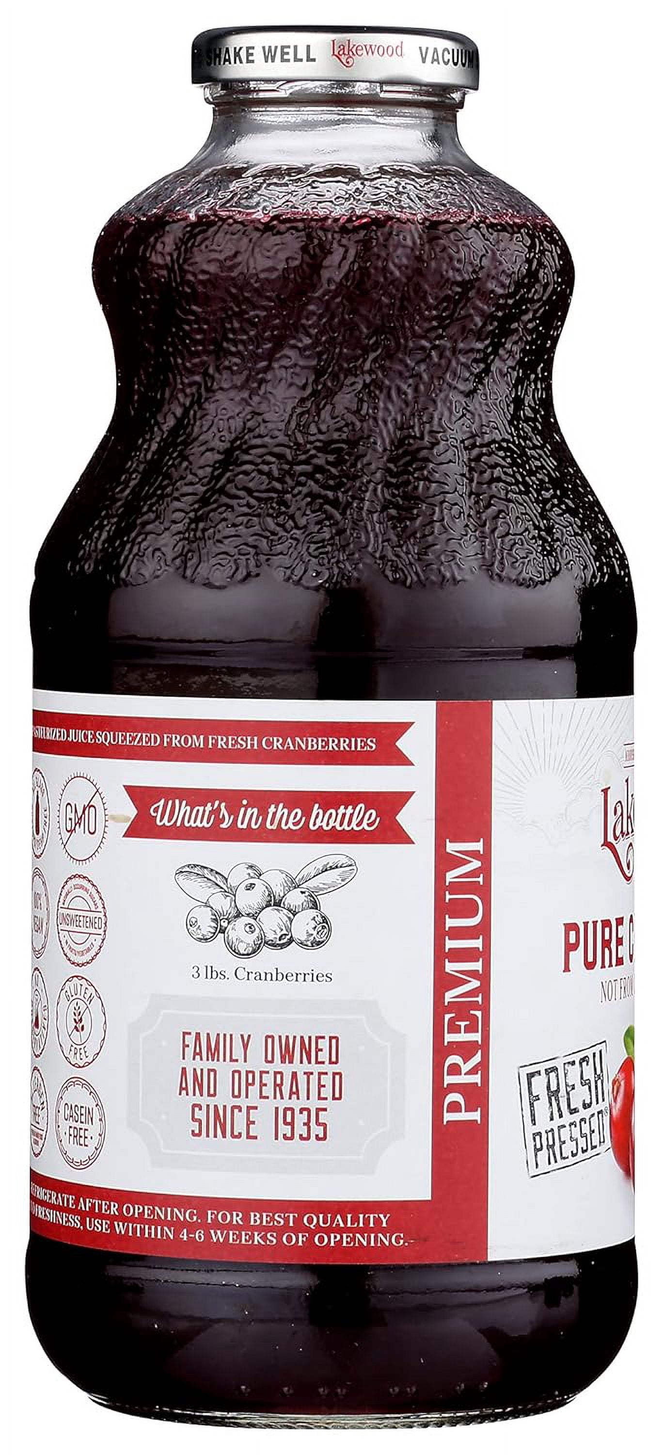 Lakewood Pure Cranberry Juice 32 oz (Pack Of 6)