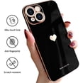thumbnail image 4 of Entronix Love Heart Case Compatible with iPhone 14 Plus, Glossy Cute Cover, Black, 4 of 9