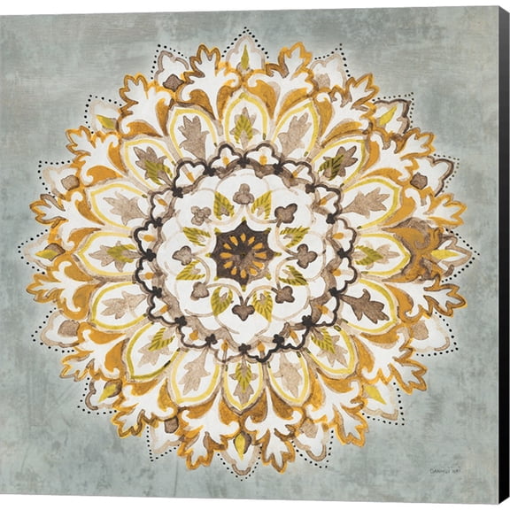 Mandala Delight II Yellow Grey by Danhui Nai, Canvas Wall Art, 12W x 12H