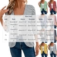 thumbnail image 3 of Cardigan 2026 Fall Long Sleeve Open Front Sweater Women's Casual Striped Long-Sleeve Cardigan Jacket/Top Gray Xl, 3 of 7