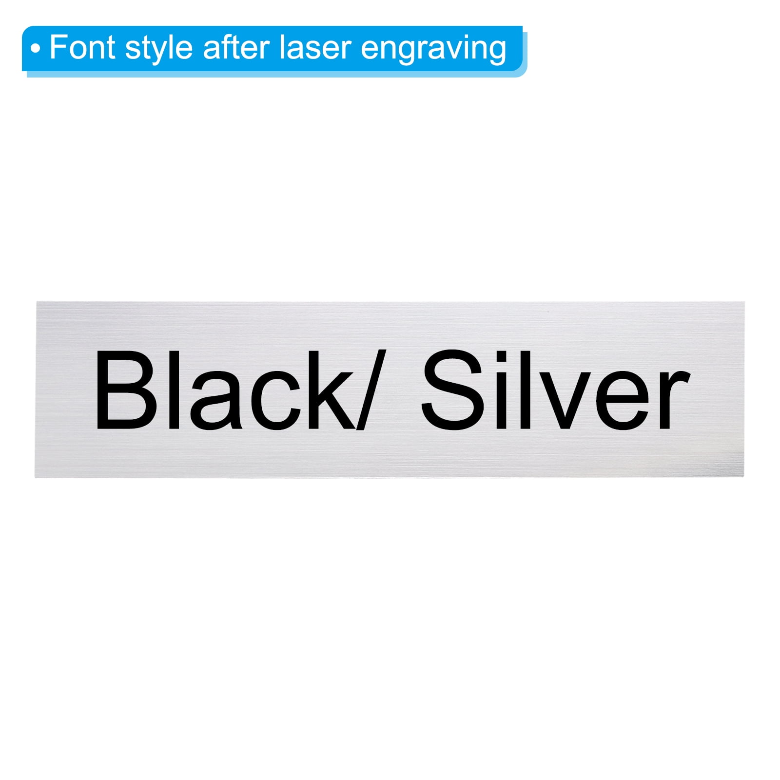 Unique Bargains Custom Engraved Name Plate Rectangle Laser Engraving Blanks 8"x2" Silver