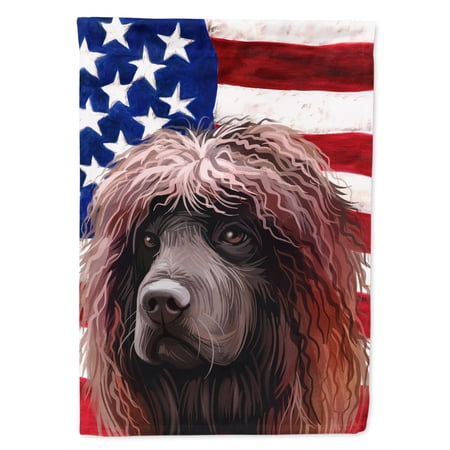 Irish Water Spaniel American Flag Garden Flag