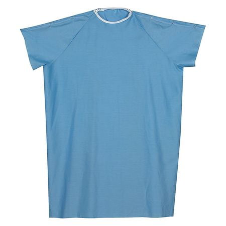 Pediatric Patient Gowns - DMI Hospital Gown for Men and Women, Easy Access Patient Gown with Snaps on Shoulders, Medical Gown, Shoulder Surgery Clothing, Blue
