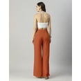 thumbnail image 2 of Moomaya Womens Solid Palazzo Pants, High Waist Ankle Length Wide Leg Trousers, 2 of 9