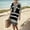 Black, variant on QUNYINEY Short Sleeve Womens Summer Dresses Casual Cotton Linen Midi Striped Shift Dress Casual Vacation V Neck Loose Fit Dresses