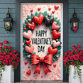thumbnail image 5 of Colorful Hearts Valentine's Day Banner Red Bow Love Display Plaid Pattern Snowflake Design Heart Backdrop for Valentine's Day Party Romantic Dinner Photo Shoot, 5 of 9