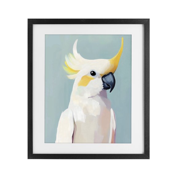 Stupell Industries Modern Yellow Crested Cockatoo Black Framed Print Under Glass, 13 x 16, by The Prints Vibe