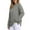 Gray, variant on Womens Pullover Sweatshirts Fashionable Casual Solid Color Long Sleeved Tops Round Neck Side Split Loose Fit Embroidered Sweatshirt With Collar Coffee XL