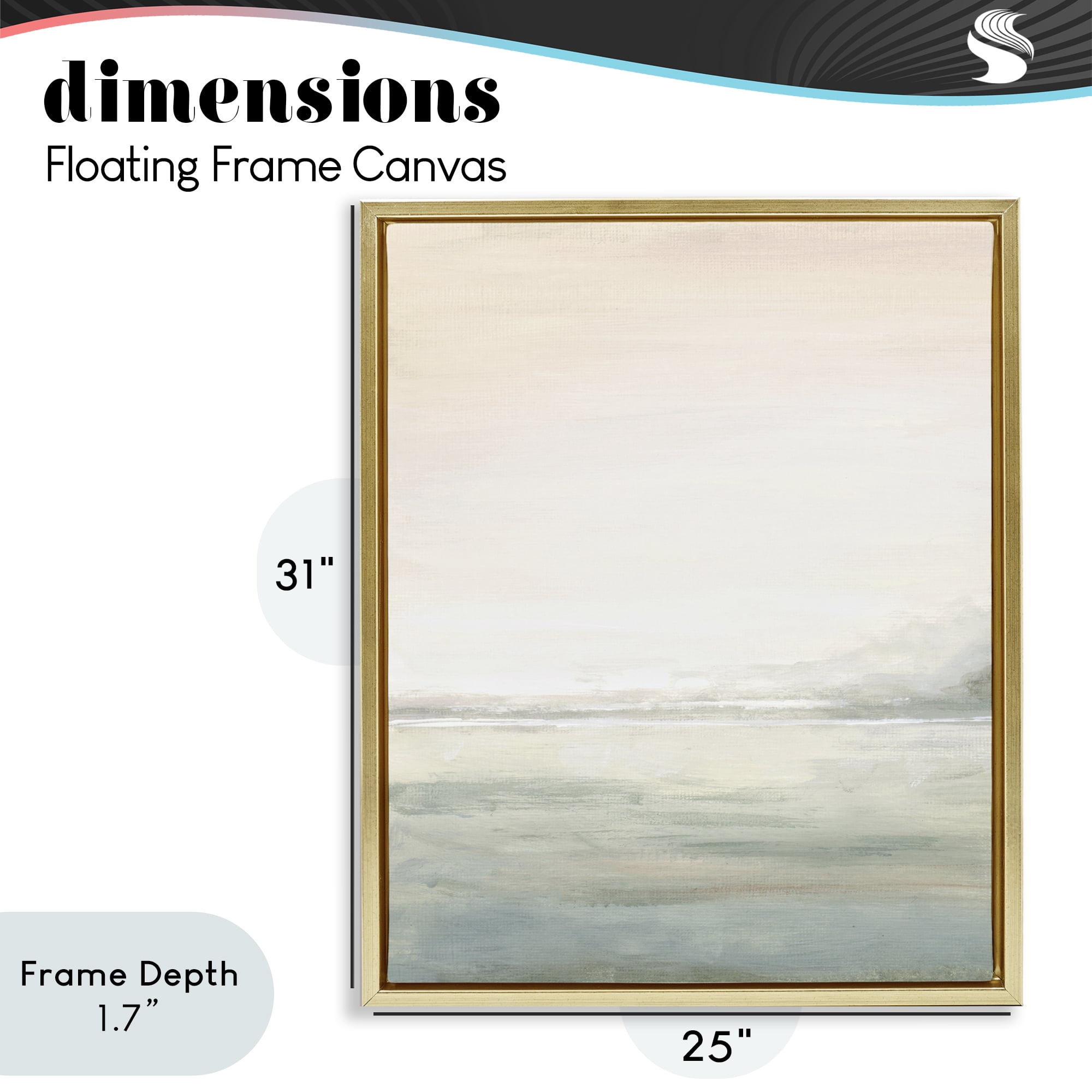 Stupell Industries Light Fog Atmosphere Gold Framed Floater Canvas Wall Art, design by Patricia Pinto