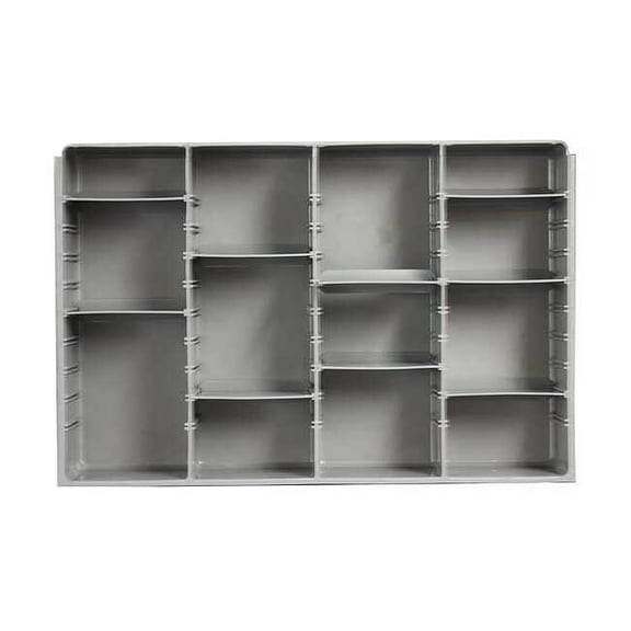 Compartment Drawer Insert with 4 compartments, Polypropylene, 3" H x 18 in W