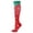 Red, variant on Xijirk Women Watermelon Print Knee High Socks Stretchy Knit Long Socks for Casual Holiday Outfits Size:S