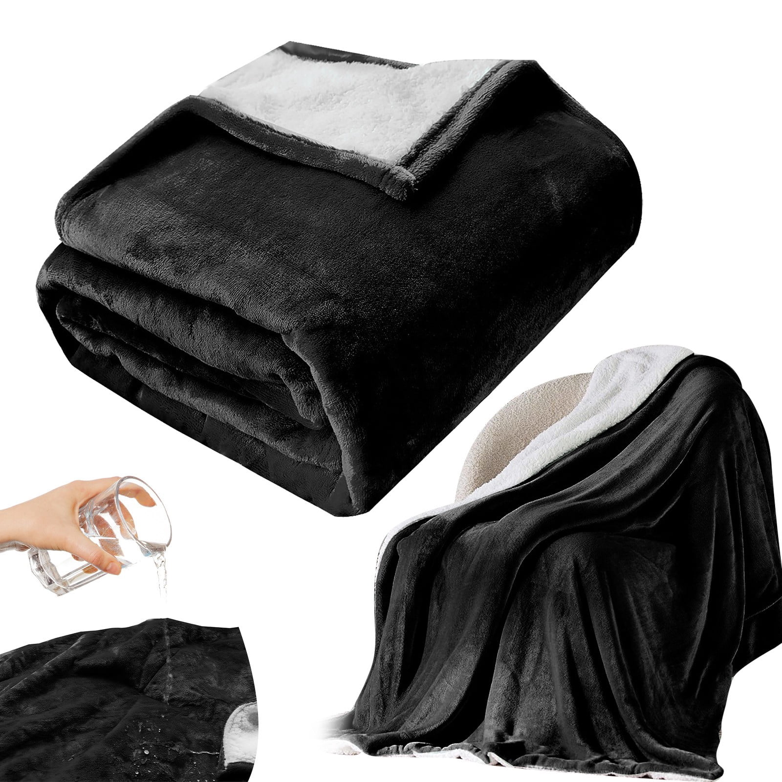 Pet Blanket, Sheepskin Blanket - Loetky Double Layer Blanket, Waterproof Flannel for Dog Cat Bed - 153*203Cm