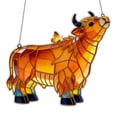thumbnail image 5 of FEOLGEHLY Highland Cow Suncatcher for Windows Hanging, Stained Glass Style Acrylic Ornament with Chain, Farm Animal Sun Catcher Ornament for Home Easter Summer Decorations, Gift for Cow Lovers, 5 of 5