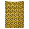 thumbnail image 2 of Tropical Tablecloth, Vivid Tone Wild Flowers Illustration Scene of Summer Vibes, Rectangle Satin Table Cover Accent for Dining Room and Kitchen, 60" X 84", Yellow Grey, by Ambesonne, 2 of 2