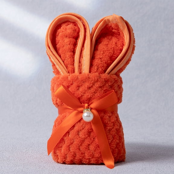 Kbndieu Bathroom Hand Towels for Easter Gifts, Easter Bunny Kitchen Towels with Ribbon Decorative, Rabbit Dish Towel for Hand Drying Cleaning Cooking Gift, Bathroom Home Decor