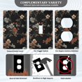 thumbnail image 3 of Yayeee Duplex Wall Plate 1-Gang 4.5"x2.7" Home Receptacle Light Switch Decorative Outlet Cover, Black Flowers, 3 of 7