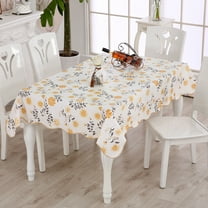 Fall Vinyl Tablecloth with Flannel Backing Waterproof Oil-Proof, Resistant Wipeable Composite Tablecloth Rectangle or Square Table Cover for Indoor and Outdoor (Flowers, 54X72 Inch)