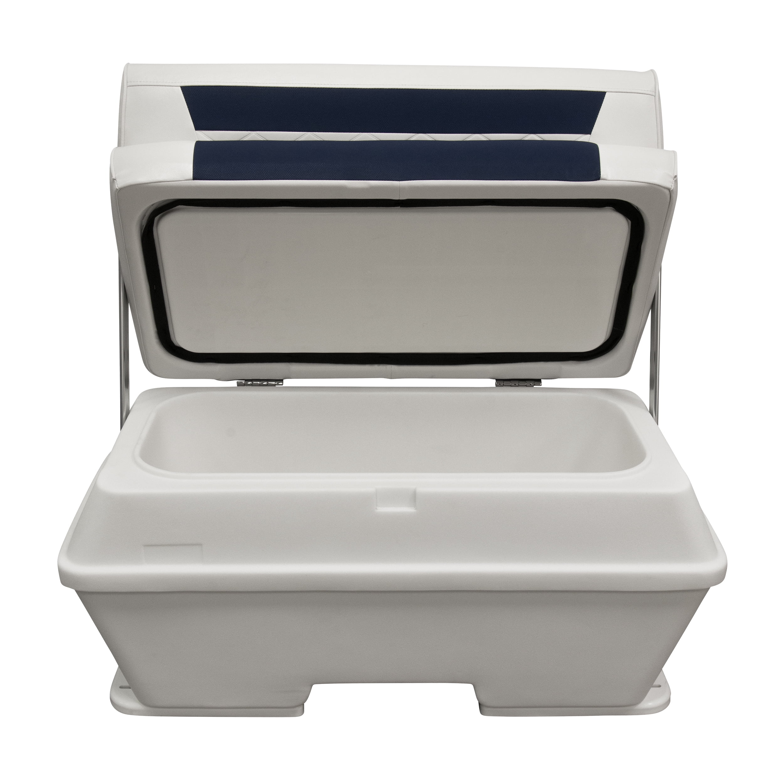 Wise DLX156-1904 DLX Pontoon Series 70 Quart Swingback Cooler Seat - White / Mariner Blue