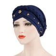 thumbnail image 3 of Lroveb Turbans for Women Headwrap Turban Cap Beaded Headscarf Beanie Twisted Braid Wrap Hat Headwear, 3 of 4