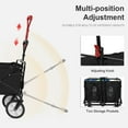 thumbnail image 5 of 38" Collapsible Wagon Folding Foldable Garden Cart with Large Capacity, 330 LBS Capacity Portable Utility Wagon Cart Heavy Duty for Beach Camping Shopping Garden,Black, 5 of 9