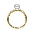 thumbnail image 3 of 0.65 Carat Excellent Cushion Cut Real Diamond New Design Solitaire with Accents Ring for Wedding Solid 18K Yellow Gold Size 11, 3 of 6