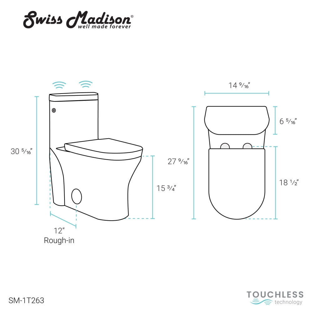 Monaco One-Piece Elongated Toilet Dual-Flush 1.1/1.6 gpf, Touchless