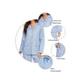 thumbnail image 2 of Apparonia Women's Pajama Sets 100% Cotton Flannel Ladies PJs Button Front Top Drawstring Bottoms Blue Daisy L, 2 of 7