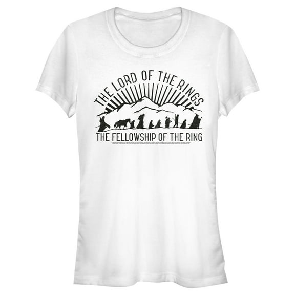 Junior's The Lord of the Rings Fellowship of the Ring Mountain Silhouettes Graphic Tee White Large