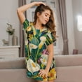thumbnail image 3 of Fotbe Tropical Floral Jungle Bata de Dormir para Mujer con Estampado, Camisón de Algodón de Manga Corta, Ropa de Dormir Casual, 3 of 6
