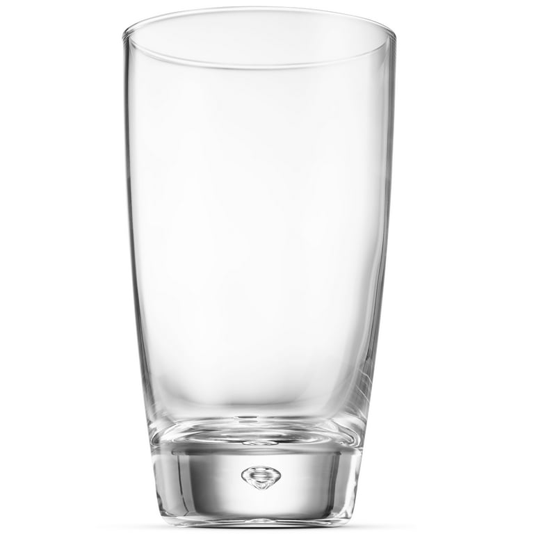 ShopoKus LUNA Italian Drinking Glasses - 15 Ounce - (Set of 4) Heavy Base  Bar Glass with a Unique Bubble - Highball Glasses for Water, Juice, Beer,  Wine, Whiskey, and Cocktails, Lead-Free, Clear 